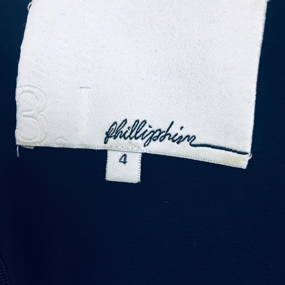 3.1 PHILLIP LIM Navy Blue Asymmetrically Draped  Sleeveless Mini Dress Size 4 - Picture 9 of 10